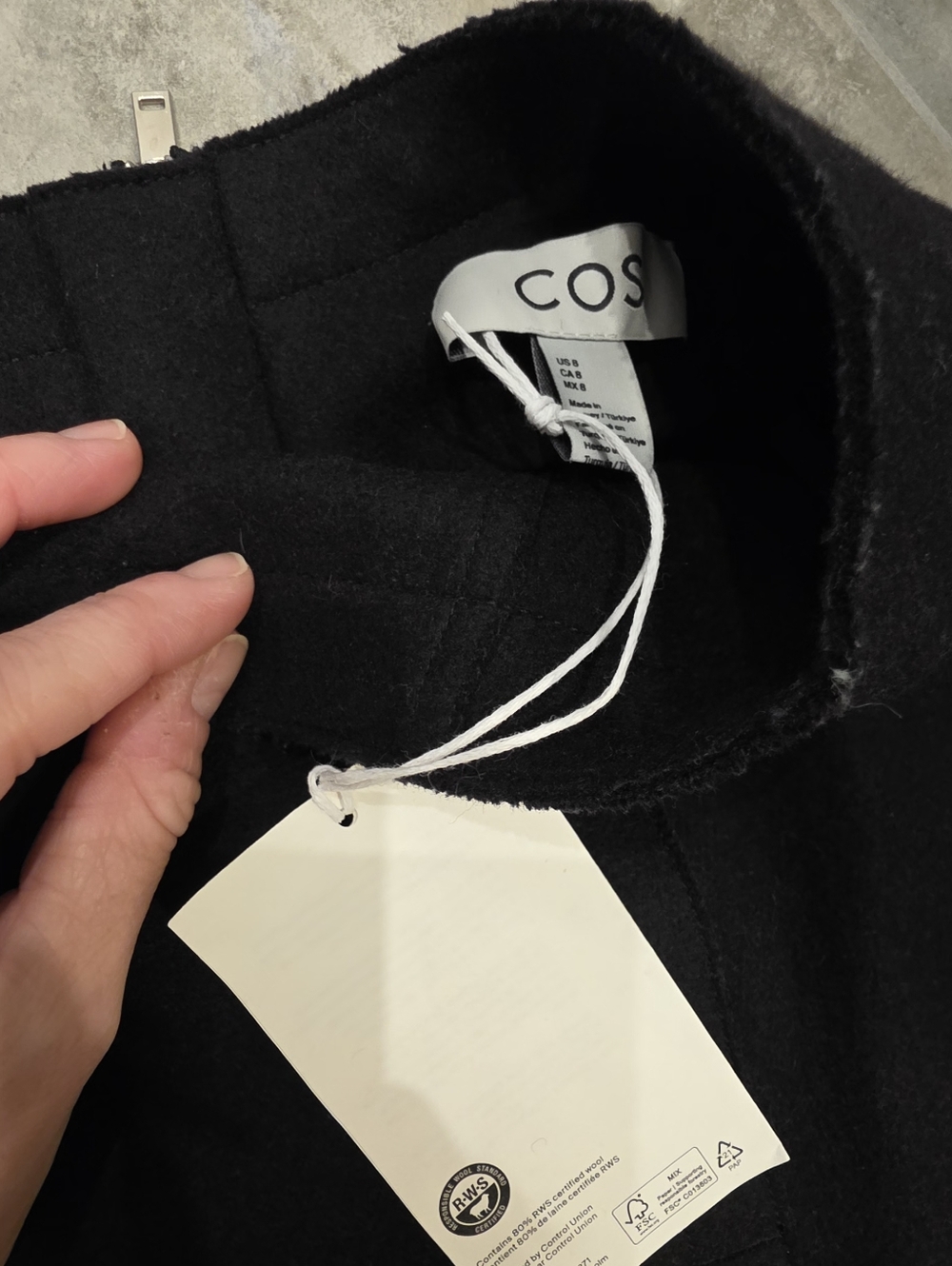 COS ($300) Black A-Line Midi Skirt Minimalist High Waist Clean Modern - Picture 3 of 9